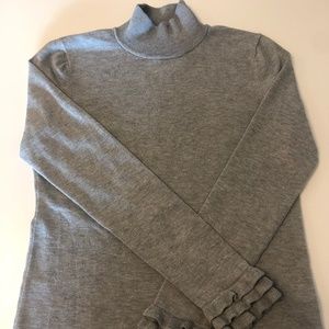 Calvin Klein Gray Turtleneck with Ruffles